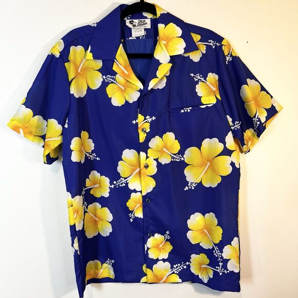 Hilo Hattie Other - Hilo Hattie Vintage Hawaiian Shirt Blue Yellow Floral Men’s M